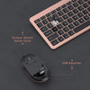 Rechargeable Wireless Keyboard Mouse Combo Full Size Cordless Keyboard & Mouse Sets with Build-In Lithium Battery Ultra Thin Quiet Keyboard Mice (Rose Gold & Black)