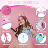 Joyx Unicorn Pink Kids Headphones for Girls Foldable Cat Ear Unicorn Headphones Flashing LED Lights for PC & Laptop