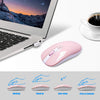 Wireless Keyboard and Mouse Combo, Compact Full Size Wireless Keyboard and Mouse Set 2.4G Ultra-Thin Sleek Design for Windows, Computer, Desktop, PC, Notebook, Laptop - Pink