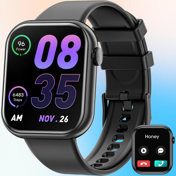 Fashionable Silicone Smart Watch 1.83''Touch Screen,Fitness Watch with Answer/Make Calls/100+ Sports , IP67 Waterproof for Android Ios Devices Multifunctional Watch