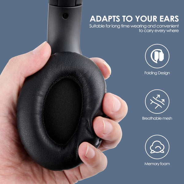 Siindoo Active Noise Cancelling Headphones,60H Playtime ANC Wireless Bluetooth Headphones with Mic, Deep Bass Foldable Headphones Noise Cancellation