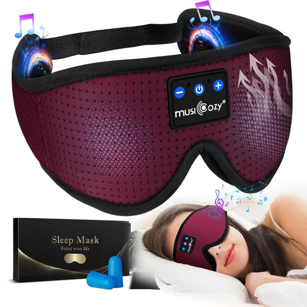 Bluetooth Headband Sleeping Eye Mask for Women Men Earbuds Earphones for Side Sleepers Audio Adjustable Custom Stereo Velvet Headset