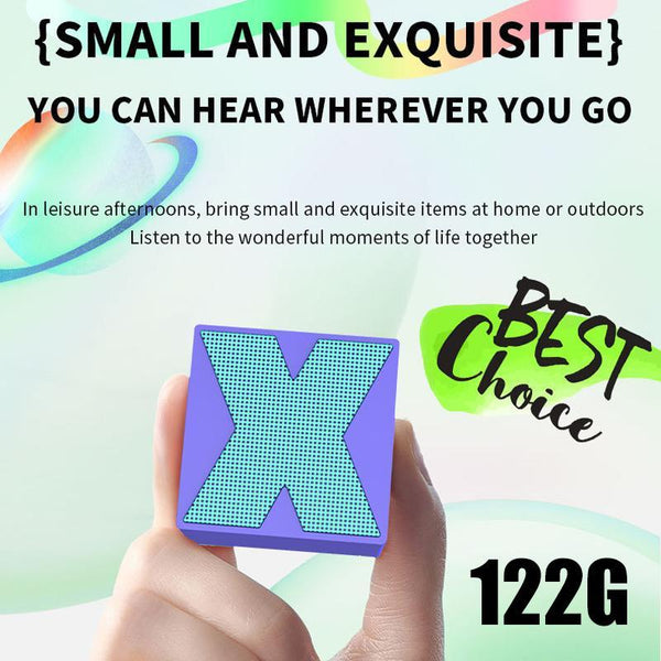 Portable Wireless Speaker, Shocking Bass Square Mini Speaker, USB Rechargeable Portable Speaker for Home, Outdoor, Car Use