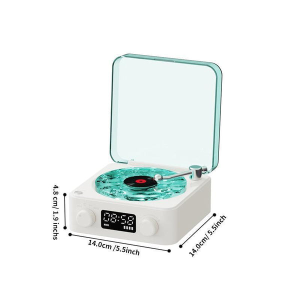 Record Player Shaped BT Speaker, USB Rechargeable Wireless Speaker, White Noise Speaker with LED Light, Portable Wireless Speaker for Home Office Sleep Use