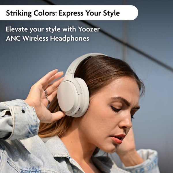 Yoozer Comfort by Wyze - Premium Lightweight Wireless Headphones with Active Noise Cancellation, Bluetooth 5.3, and Microphone for Calls