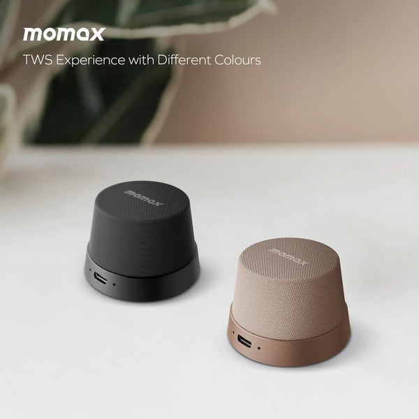 MOMAX Magnetic Portable Wireless Speaker Portable Wireless Speaker, TWS Stereo Sync Phone Holder 360° Surround Sound Audio Smartphone Speaker Phone Mini Bluetooth Waterproof Shower Speaker