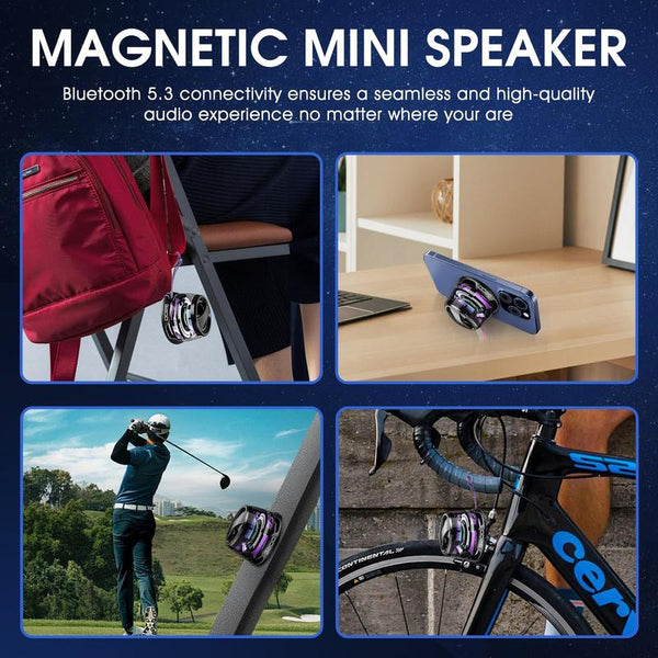 G200 Portable Wireless Speaker, Rechargeable Magnetic Mini Speaker with Atmosphere Light, Wireless Bluetooth-Compatible Speaker for Home & Outdoor