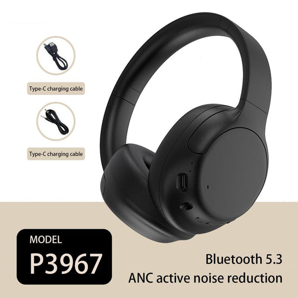 On-Ear Wireless Bluetooth Headphones Active Noise Cancellation ANC Headphones Electronic Earbuds Audio Earphones Black Noise Isolating Earphones & Headphones Headset Noise Cancelling Good Headphones Steel Series