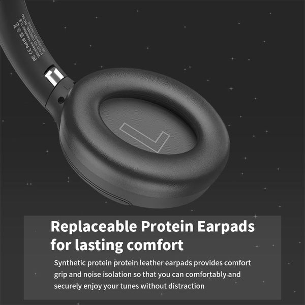 T-Fun NC50 Hybrid Active Noise Cancelling Wireless Bluetooth 5.3 Headphones with Built-In Micro for Android & Iphones,Low Latency Gaming,Be Aware of Safety Mode, Custom EQ