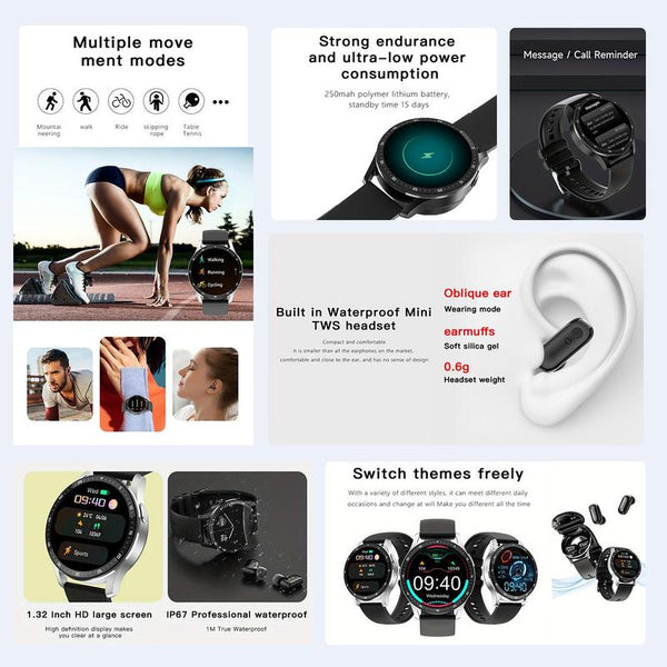 Multifunctional Smart Watch Men/Women, HD IP67 Waterproof Screen Watch, BT Connectivity & Fitness Tracker, Smart Watch for Men, Fashionable Smart Watch for Android & Ios, Stocking Fillers Gift