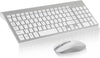 Easytyping KF10 Wireless Keyboard and Mouse Combo, [Silent Scissor Switch Keys][Labor-Saving Keys] Ultra Slim Wireless Computer Keyboard and Mouse, Easy Setup for Pc/Laptop/Windows - Silver