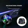 Magnetic Wireless Speaker, Cyber Mini Bluetooth Speaker, Portable Colorful Speaker with Color Light Phone Stand Speaker